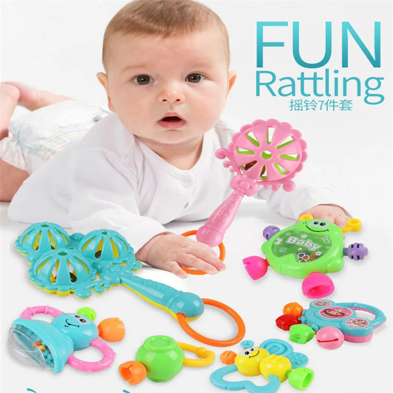 Sonajeros de juguete para bebés, juguetes para la dentición, campana de mano para niños, juegos ABS de desarrollo para niños, juguetes para bebés recién nacidos de 0 a 12 meses