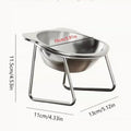 Cuencos para gatos elevados estables elevados 15 °   Cuencos para perros con protección para el cuello, cuenco de comida para gatos de acero inoxidable 304 resistente a roturas para cachorros y gatos