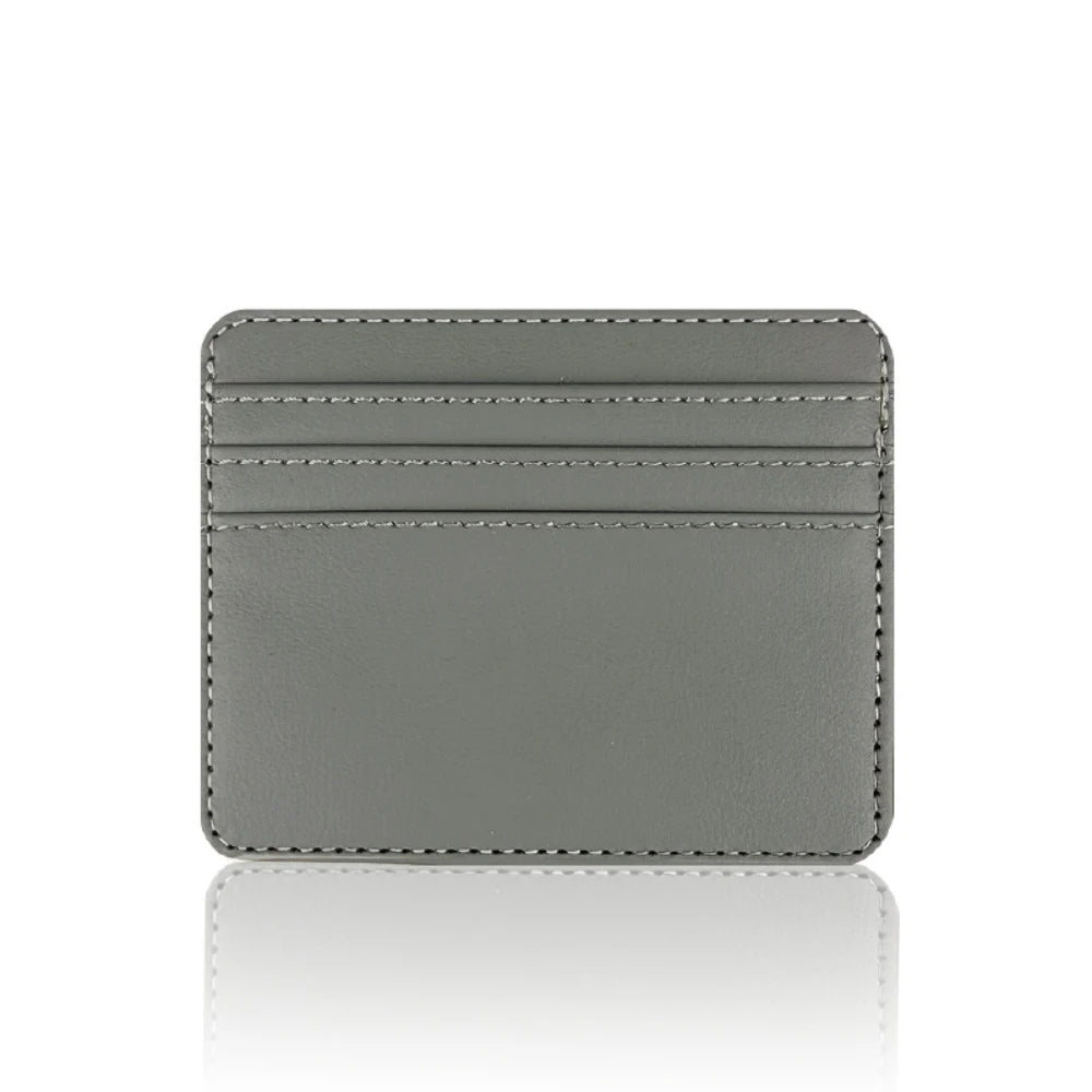 Mini billetera de cuero ultrafina, tarjetero bancario delgado, funda de identificación pequeña de negocios para hombre, monedero para mujer, tarjetero con 4 ranuras