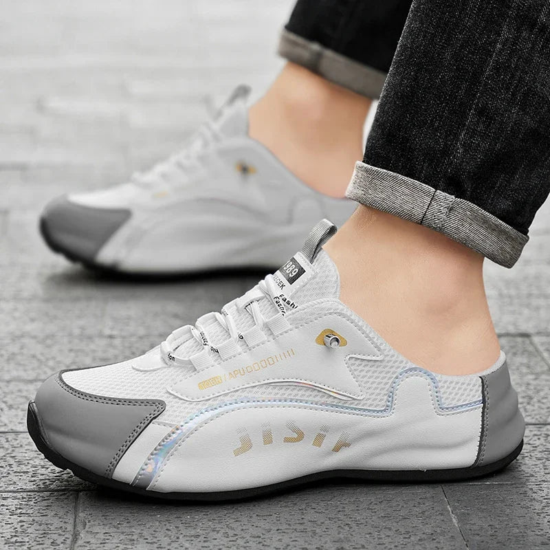 Zapatos informales ligeros y transpirables para hombre, medias zapatillas antideslizantes, zapatos perezosos, zapatillas cómodas para caminar, verano