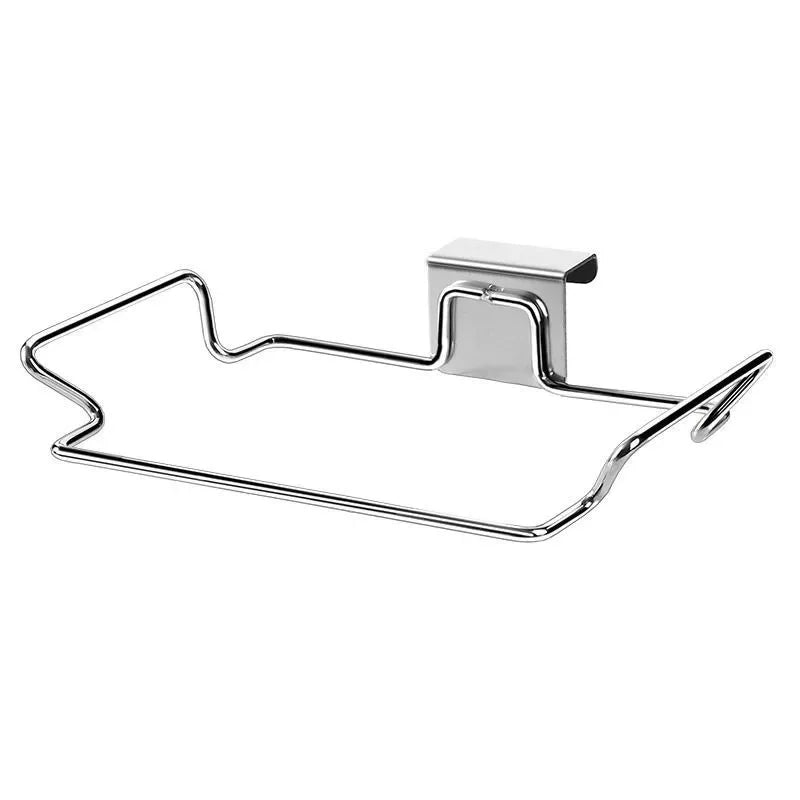 Estante de basura para cocina, puerta de armario, soporte para bolsas de basura, soporte de almacenamiento de basura de armario de acero inoxidable