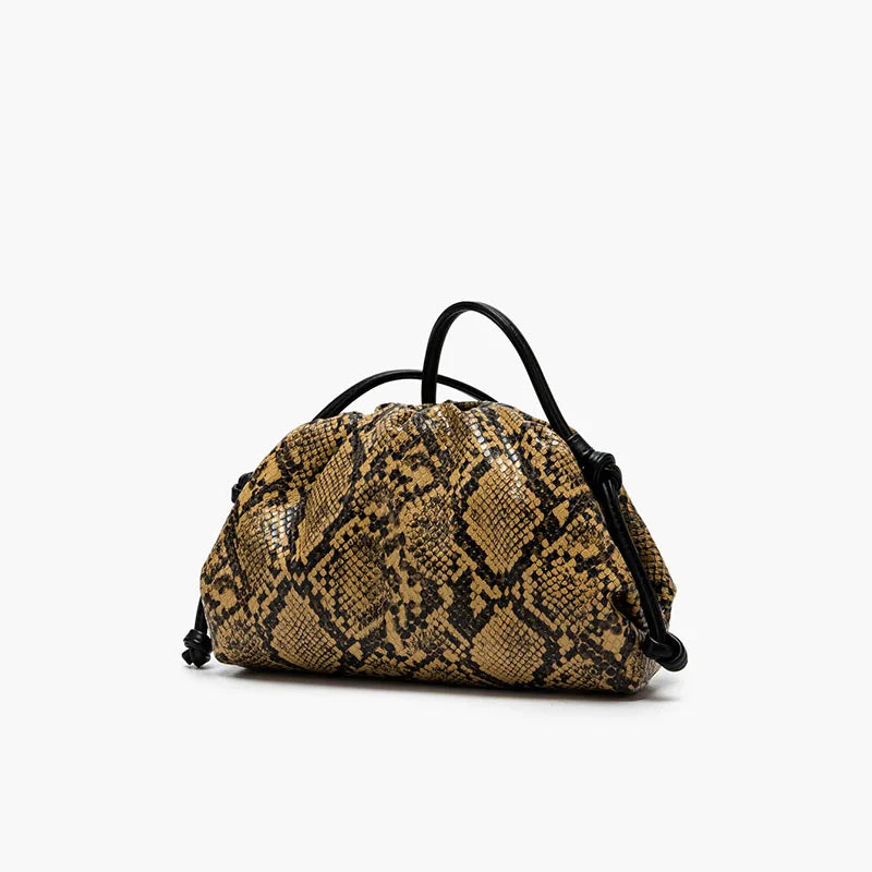 Bolsos de Mano con Diseño de Serpiente para Mujer, Bolso Tipo Dumpling, Clutch, Bandolera, Bolso de Hombro, Bolso de Diseñador de Lujo