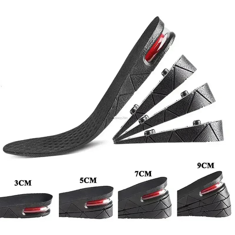 Plantilla de elevación de cojín de zapato de aire para hombres y mujeres, plantilla Invisible Variable de 3-9cm, plantillas para aumentar la altura, almohadilla de soporte más alta de corte ajustable