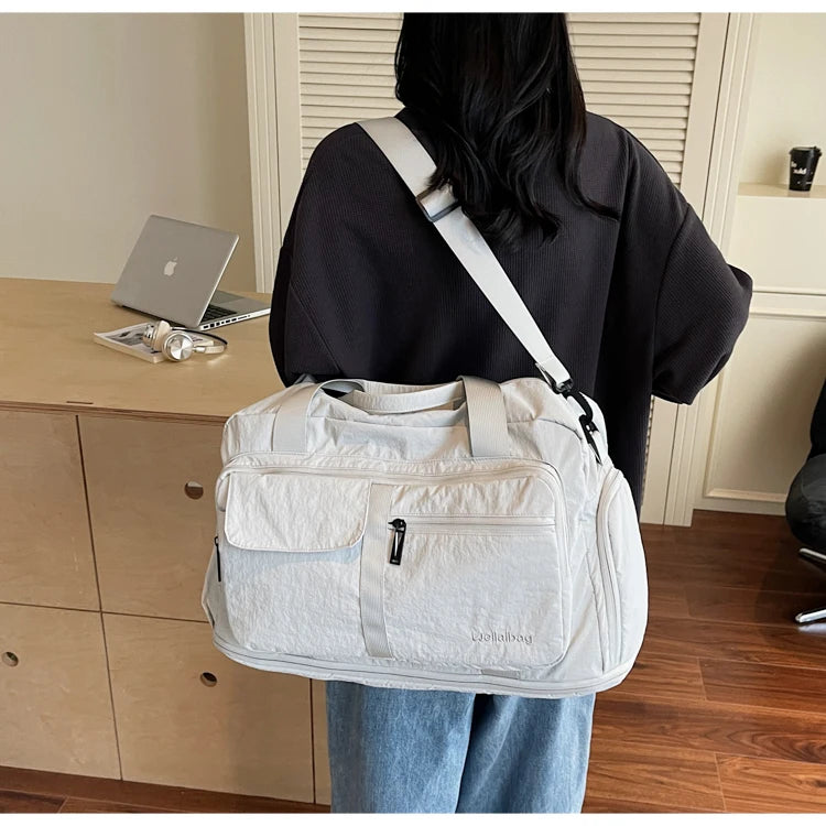 Bolsas de viaje Oxford con cremallera a la moda, bolsos sencillos de gran capacidad para mujer, gran oferta 20220, bolsas de viaje portátiles con hilo de coser