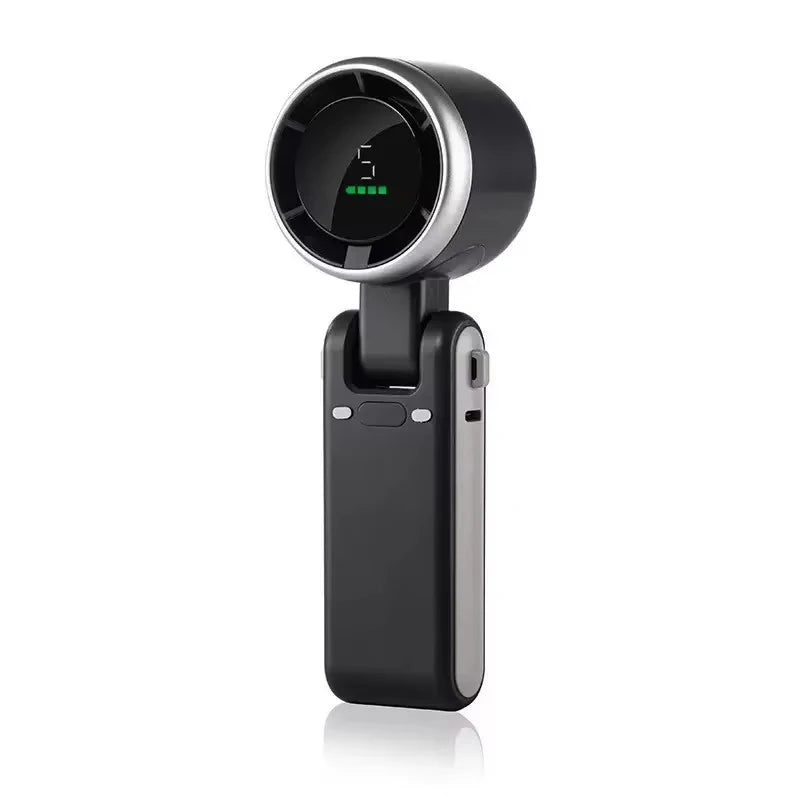 Mini Ventilador Portátil de Mano con Pantalla LED, Ventilador de Alta Velocidad, Ventilador de Escritorio, Refrigeración para Exteriores, Ventilador Recargable