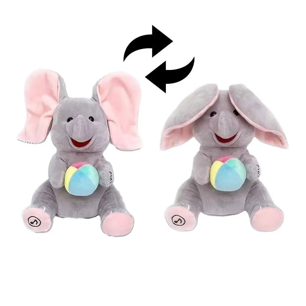 Elefante de juguete animado, elefante de peluche con orejas, juguete de peluche eléctrico móvil, elefante bonito, juguete de peluche para regalo de bebé