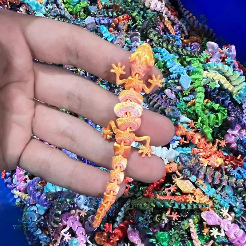 10/20 Piezas de Figuras de Lagartos Mini Impresas en 3D con Articulaciones Móviles, Decoración Creativa para el Hogar, Juguetes de Animales, Regalo de Navidad para Niños