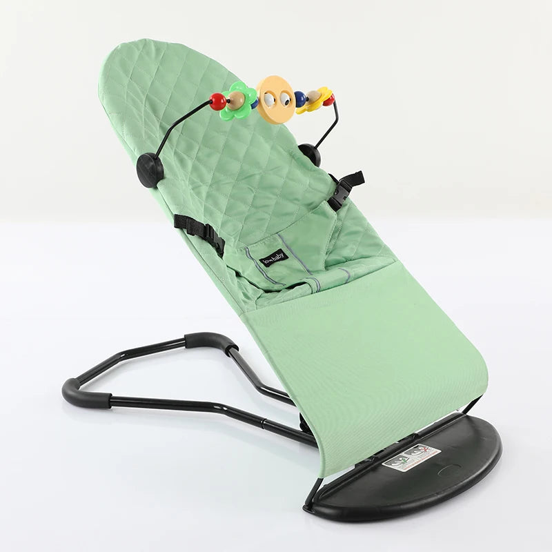 Mecedora plegable para bebé con juguetes, asiento ajustable para bebé con cubierta de tela, columpio multifunción