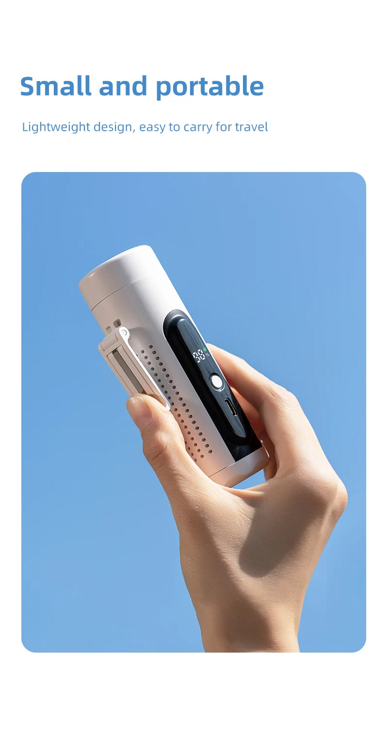 Nuevo Ventilador Turbo de Refrigeración ICE para Semiconductores 2026, Ventilador Portátil USB 3 en 1 para Cuello y Cintura, Pantalla LED, Mini Ventilador sin Escobillas de 3000mAh