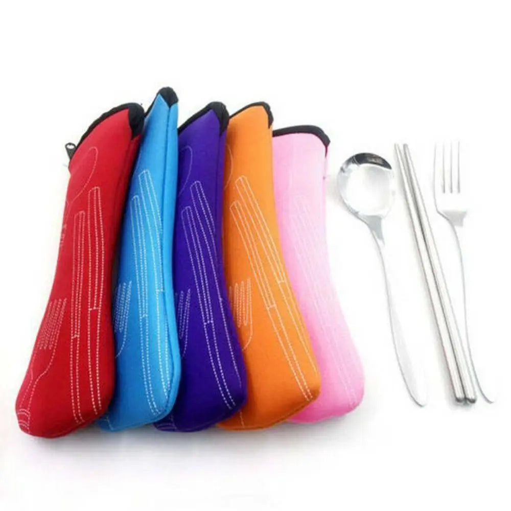 Bolsa de vajilla de embalaje de viaje, alta calidad, portátil, sin vajilla, bolsas para cubiertos, Picnic, tenedor, cuchara, estuche para vajilla