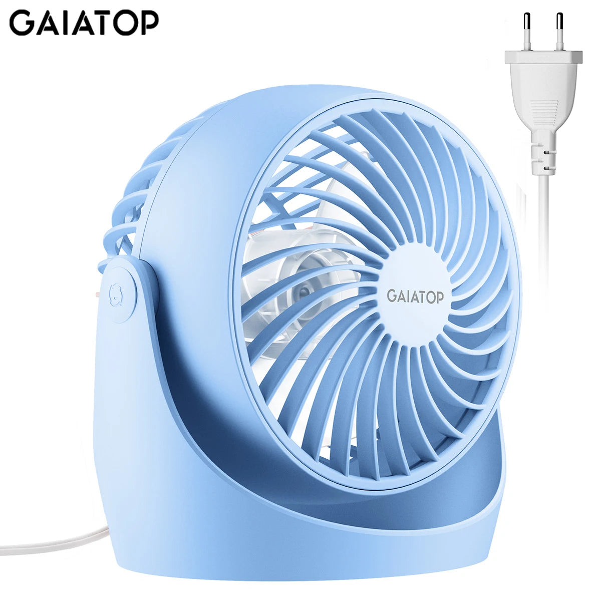 Ventilador circulador de aire Gaiatop, ventilador de escritorio portátil, ventilador de mesa, ventilador de dormitorio, ventilador pequeño de 5 pulgadas, 3 velocidades con 360 °   Inclinación ajustable