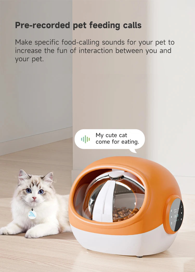 Alimentador automático para gatos, Sensor de reconocimiento de Chip antiarañazos, alimentador inteligente, registro de sonido, mantenimiento fresco, dispensador de alimentos para mascotas a prueba de polvo