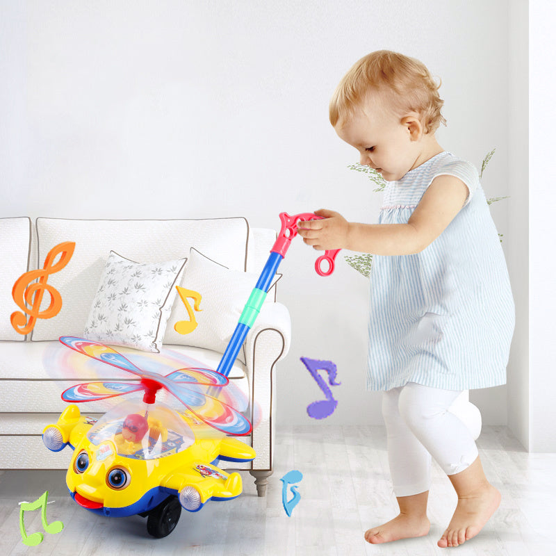 Andador de juguete para bebé, juguete de empuje manual para niños pequeños, avión, coche de juguete, juguete para caminar para niños, niños y niñas al aire libre