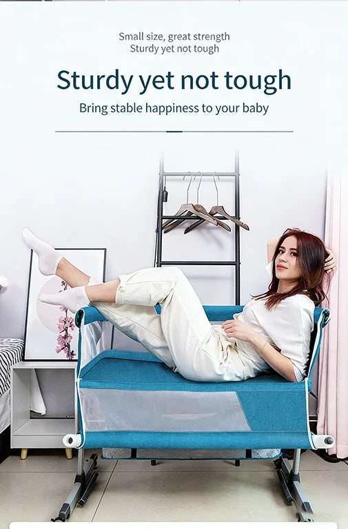 Cuna portátil 3 en 1, moisés multifuncional, cochecito plegable y ajustable, cuna acoplable, cama acoplable para bebé