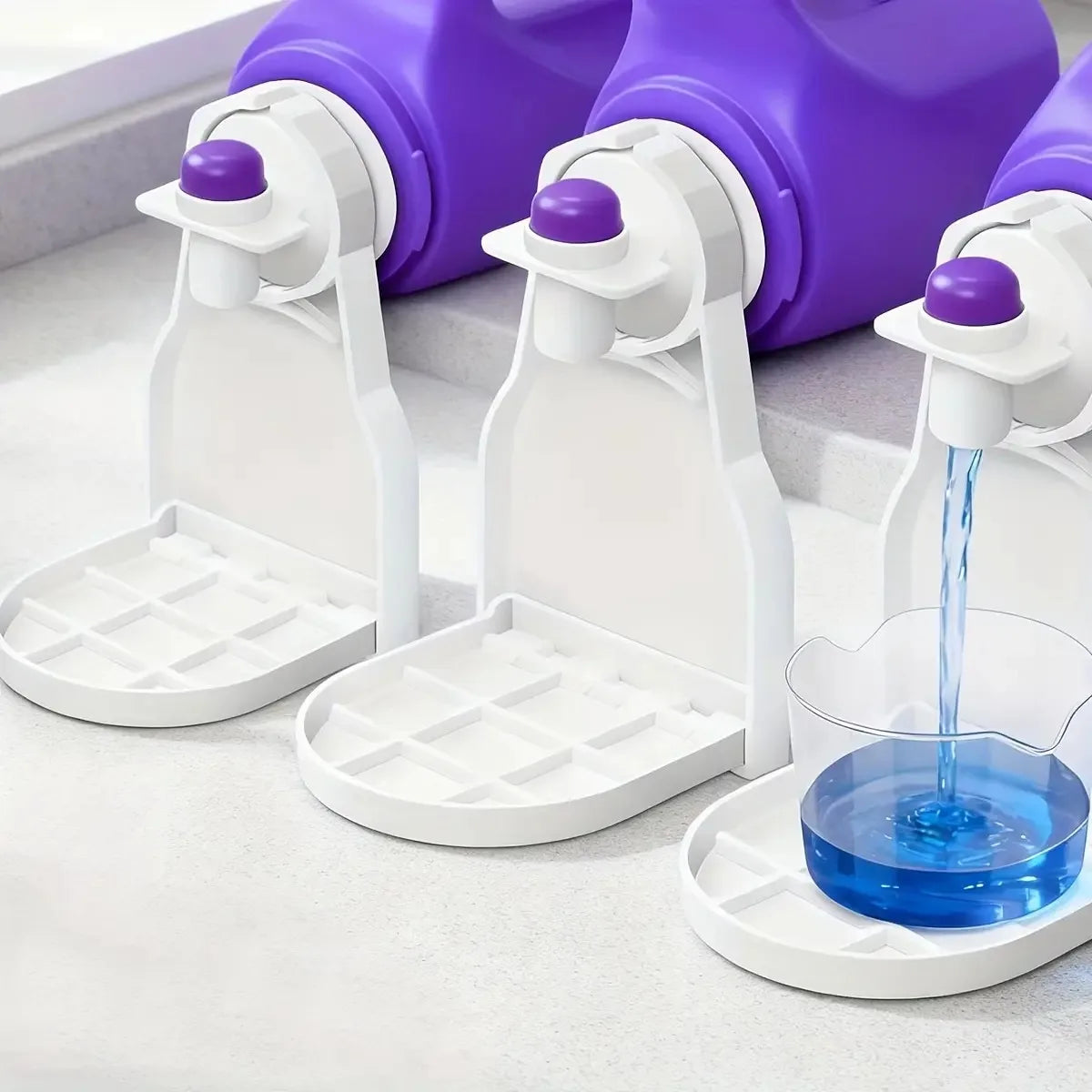 Soportes para tazas de detergente para la ropa, 4 piezas, recogedor de gotas de detergente para la ropa, adecuados para detergente líquido para la ropa, dile adiós a la desorganización y a las derrames, mantén tu lavadora