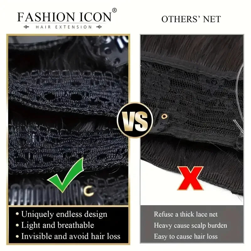 Extensiones de cabello con Clip rizado largo sintético para mujer, postizos rizados con Clip, piezas falsas de cabeza completa, pelo negro y marrón