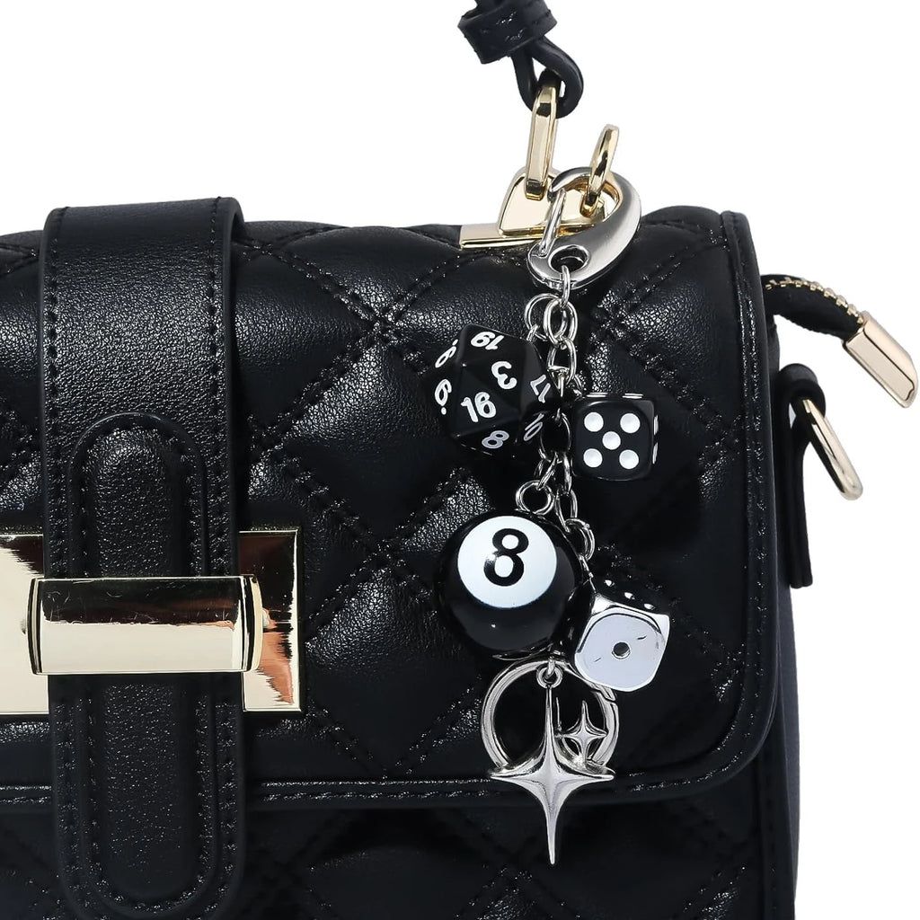 Llavero con Colgante de Dado de 8 Bolas - Accesorios Lindos para Bolsos y Carteras - Llavero Estético Y2K para Mujeres y Hombres