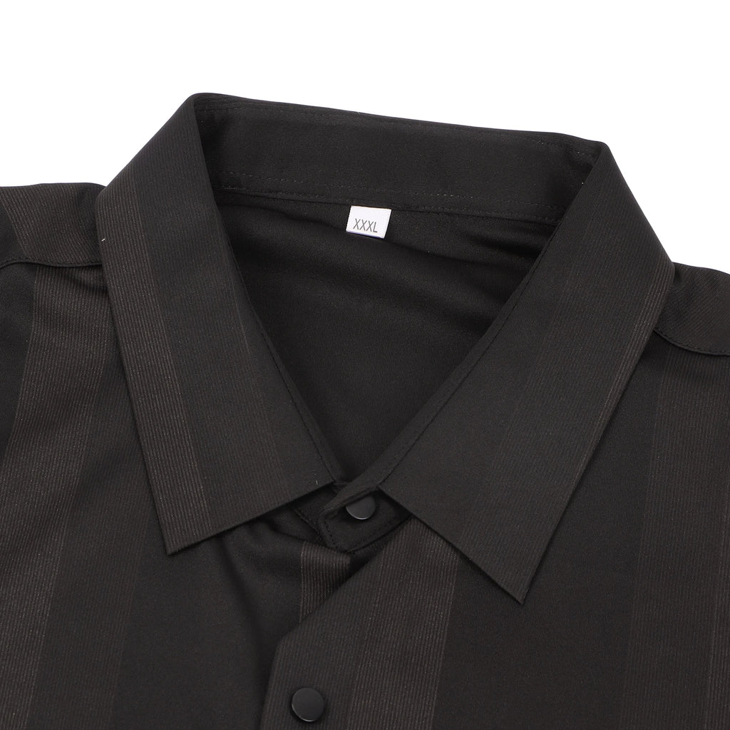 Camisa de manga larga de seda de hielo para hombre, camisa de manga larga para hombre, camisa de planchado sin rieles de alta flexibilidad, camisa de seda de hielo a rayas