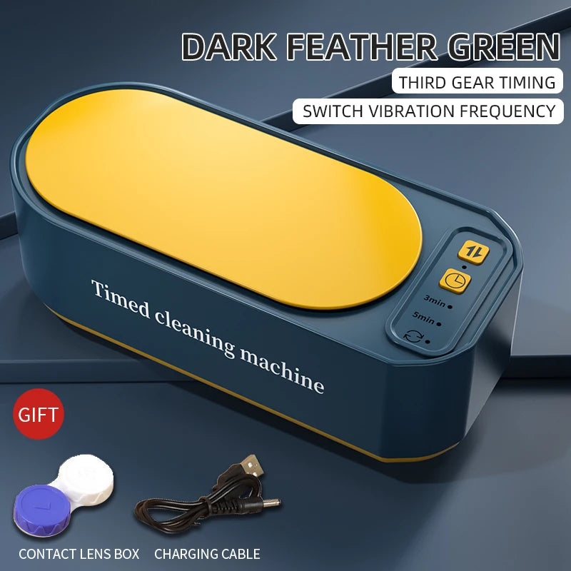 Limpiador Ultrasónico de 3 Velocidades con Luz Azul Antibacteriana de Alta Frecuencia para Joyería, Anillos, Gafas y Brochas de Maquillaje 2026
