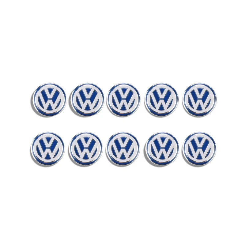 5/10 Uds. Insignia de llave remota de coche de 14MM emblema pegatinas con logotipo de Metal para VW GTI Polo Golf Passat Tiguan Arteon Touareg CC Taigo Caddy Je