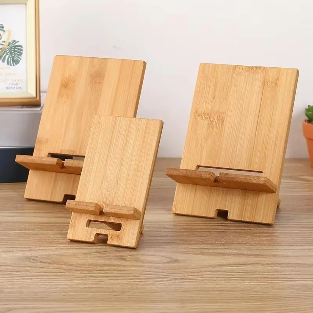 Soporte de madera para teléfono de escritorio, soporte multifuncional para tableta, soporte para teléfono móvil para el hogar/oficina