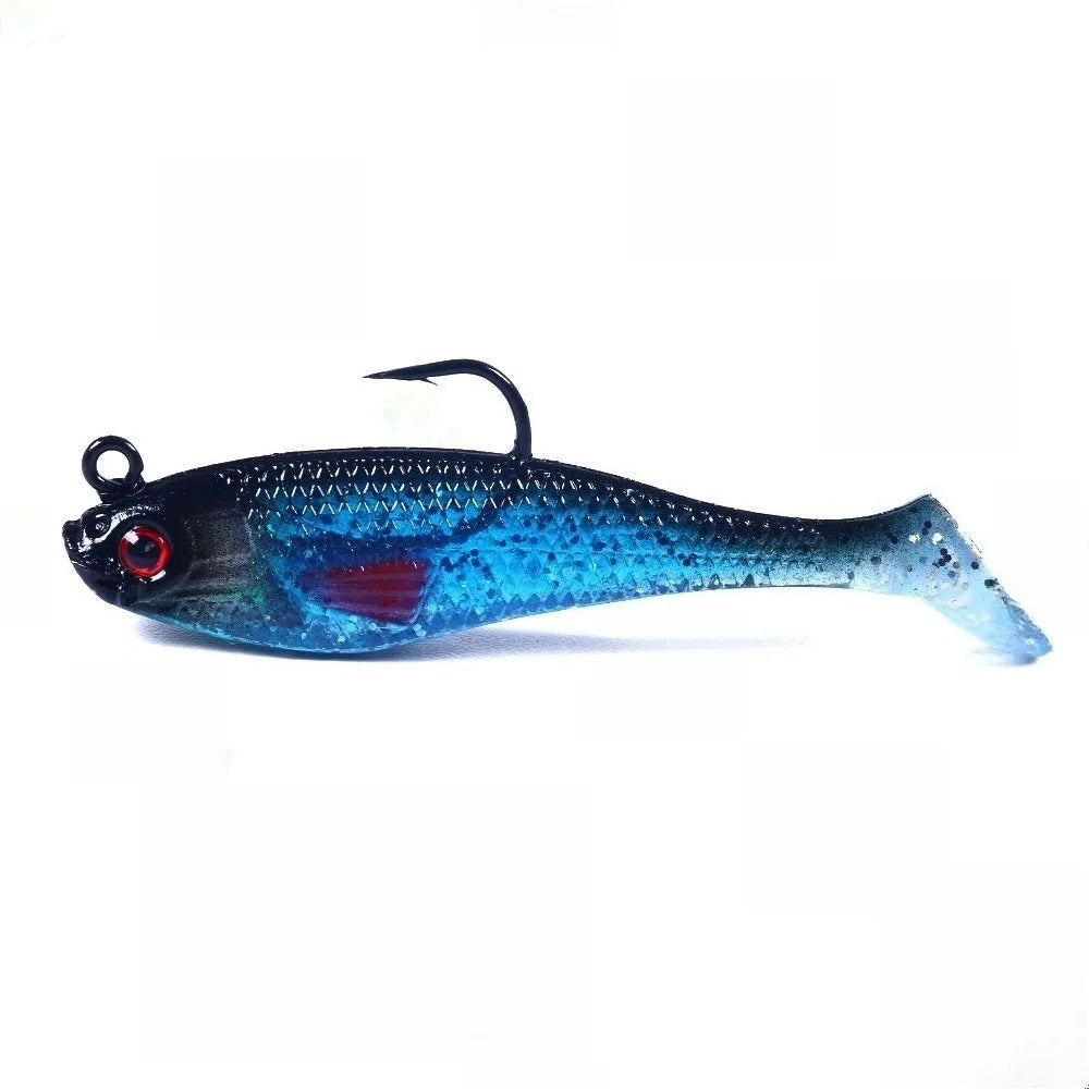 1 señuelo de pesca artificial portátil y realista con cabeza de plomo de colores, 8cm-10g, para pesca en hielo de invierno