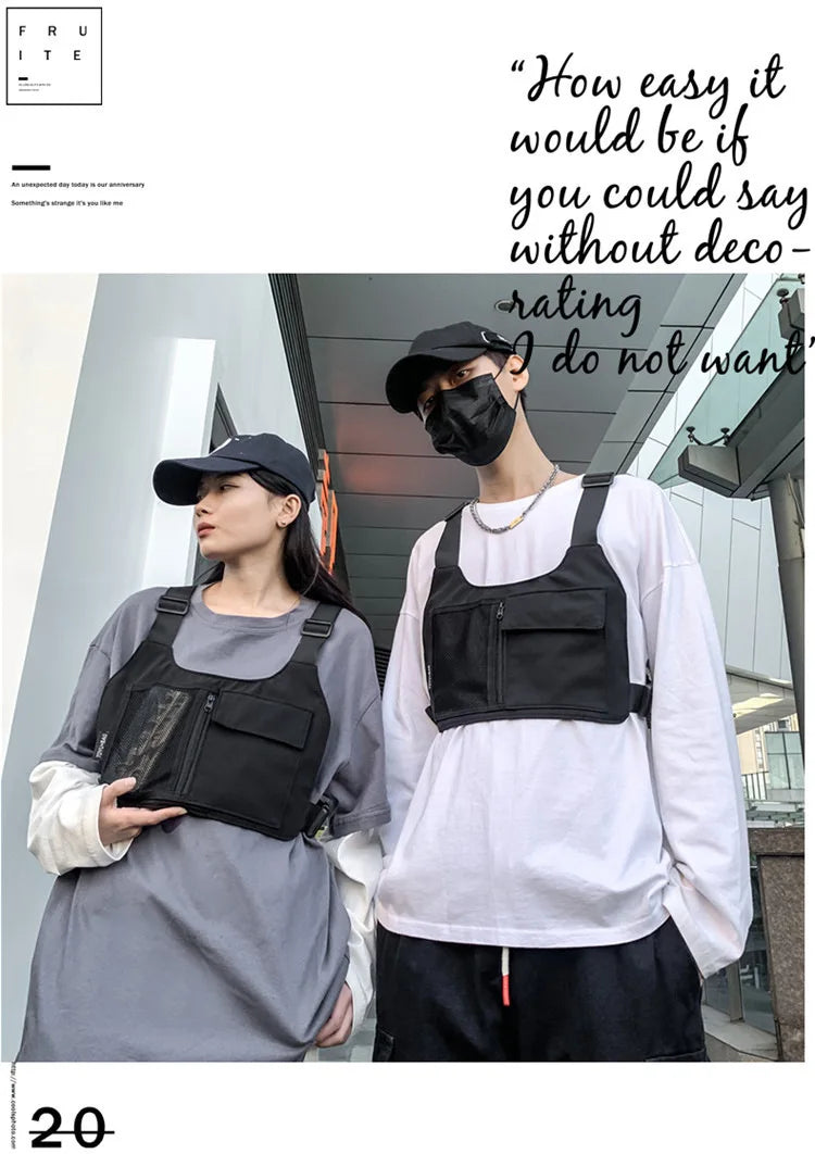 Bolso de Pecho Unisex Estilo Hip-Hop de Homefish, Bolsos de Pecho de Nailon de Alta Calidad, Mochila Táctica Multifuncional
