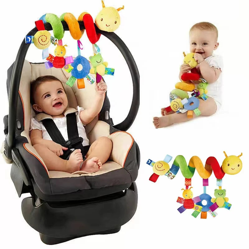 Sonajero de peluche sensorial para bebé, cochecito de juguete, juguetes colgantes móviles musicales, sonajeros móviles para bebés, juegos para recién nacidos de 0 a 6 y 12 meses