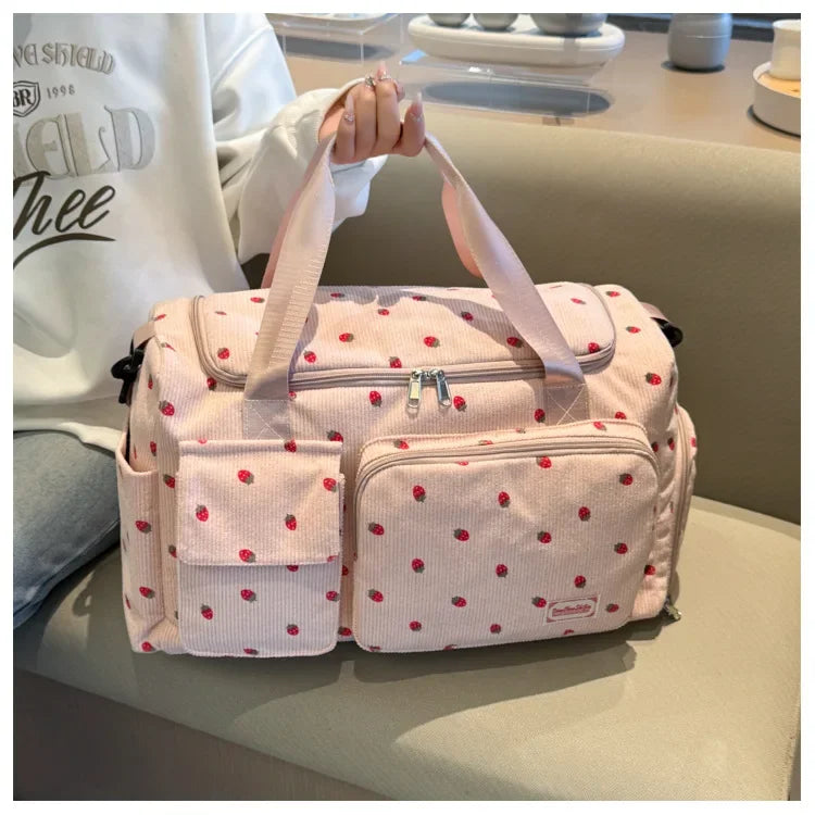 Bolsa de viaje de pana, bolsa de viaje de gran capacidad con compartimento para zapatos, bolsas deportivas para Fitness para mujer, bolsas de lona