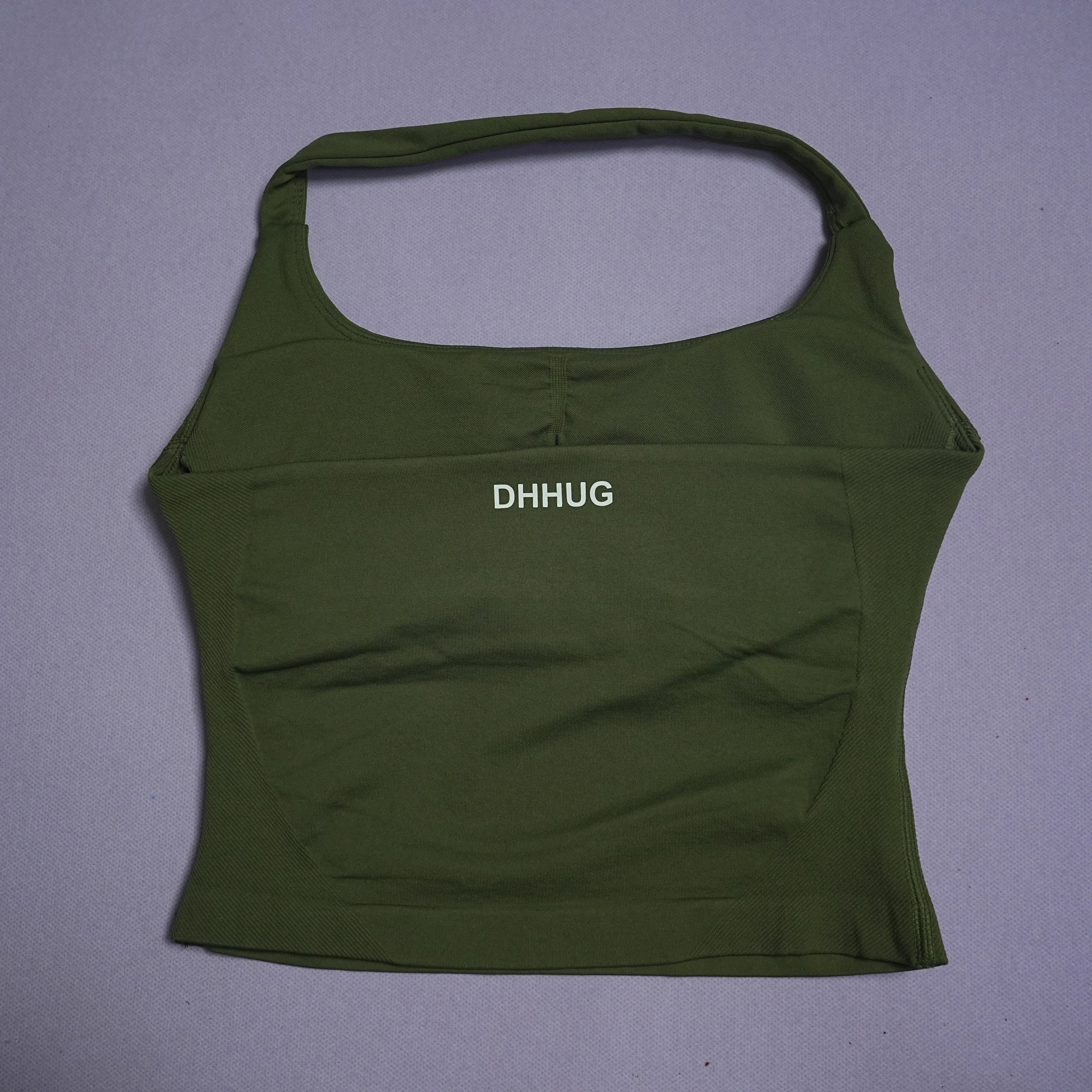 DHHUG Top deportivo para mujer, camiseta sin costuras para yoga con relleno extraíble, top deportivo sin mangas con cuello en V, para gimnasio y correr