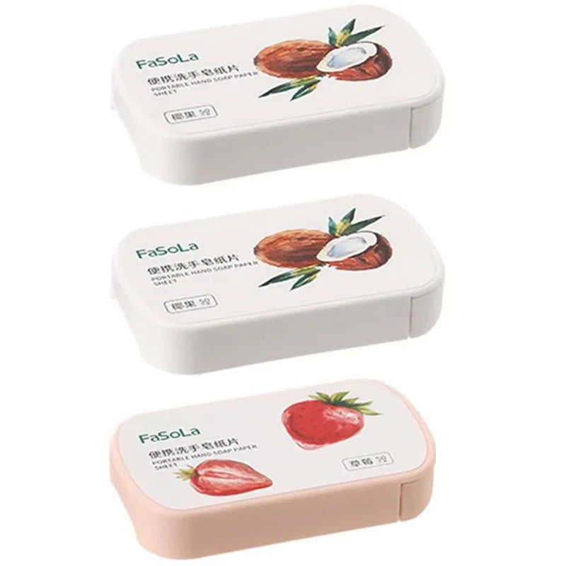 50-200 Piezas de Jabón de Papel Portátil Mini con Aroma a Fresa, Jabón de Manos Desechable, Jabón de Papel para el Cuidado de las Manos, Jabón de Limpieza, Artículos de Baño y Viaje