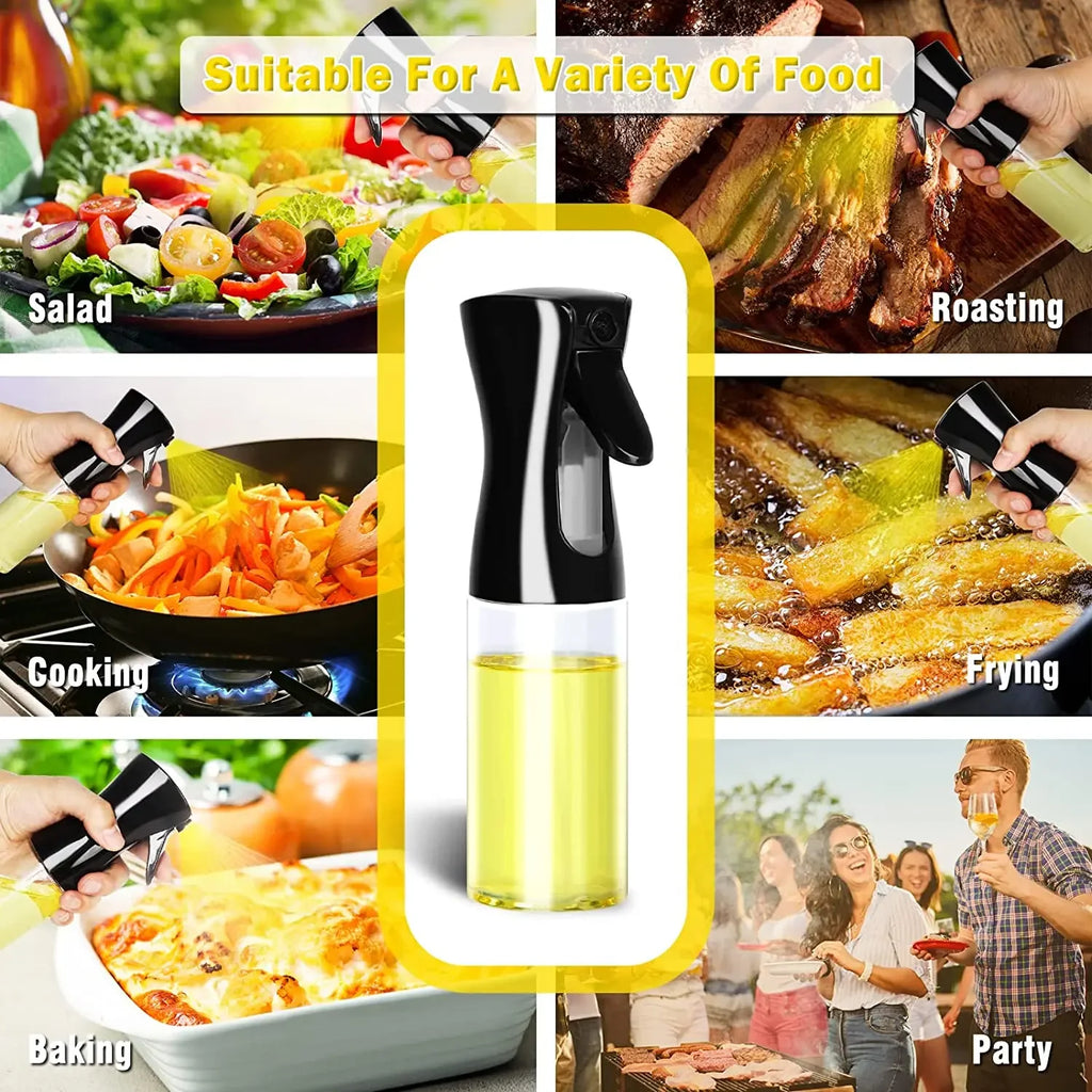 Botella pulverizadora de aceite de plástico para el hogar, botella pulverizadora de aceite o cepillo de aceite, nebulizador, relleno de niebla, cocina, barbacoa de doble uso, 200/300/500ml