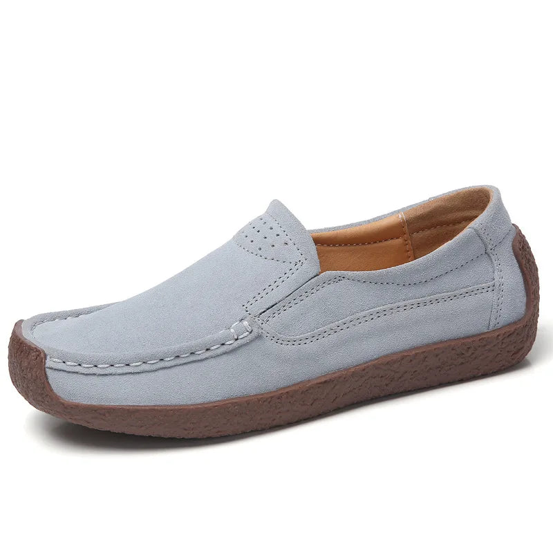 Zapatos informales De cuero genuino para Mujer, zapatillas De ocio, mocasines sin cordones De marca De lujo para Mujer, mocasines suaves para Mujer, Zapatos De Mujer