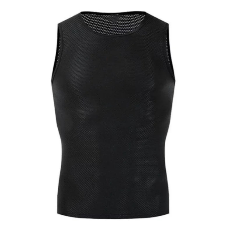 Ropa interior reflectante de capa base de bicicleta transpirable, camisa deportiva de bicicleta blanca, chaleco deportivo, camiseta interior para hombre, elas de secado rápido
