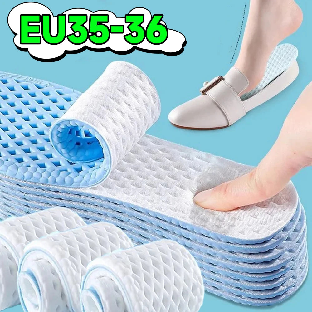 Plantillas de sensación fresca para hombre y mujer, almohadillas suaves para absorber el sudor, desodorización, calzado deportivo transpirable, plantilla descalza de alta elasticidad, 1/3/5 pares