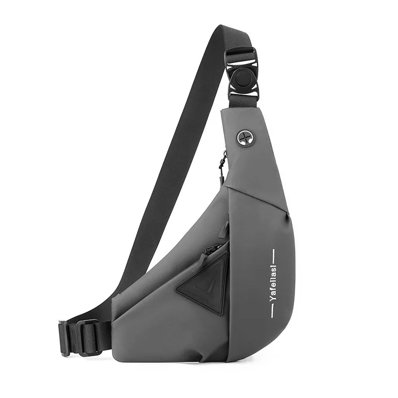 Bolso de Pecho Impermeable para Hombre, Bandolera, Mochila para Viajes Diarios, Membrana de Cuero Resistente a Salpicaduras, Ideal para Viajes Casuales