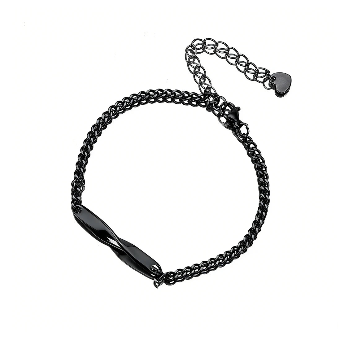 Pulsera Mobius Personalizada con Nombre Grabado para Hombre y Mujer, Pulsera de Acero Inoxidable con Nombre y Fecha Personalizados, Joyería DIY para Parejas, Regalo