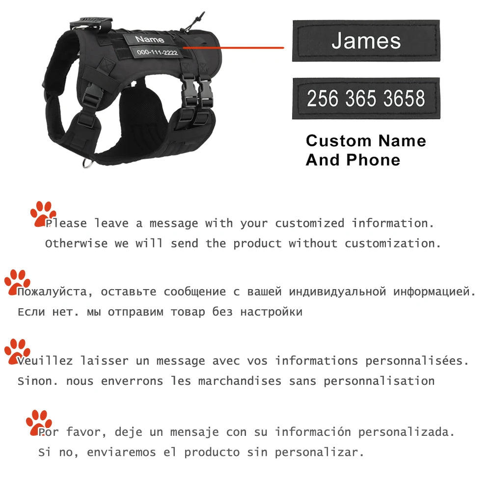 Arnés para perro con nombre personalizado, teléfono personalizado, arnés ajustable transpirable para mascotas, chaleco con correa para el pecho para perros medianos y grandes