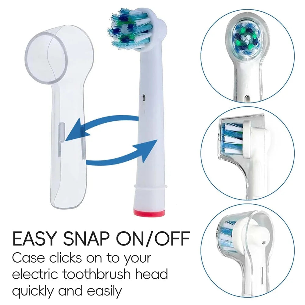 4 Uds. Compatible con cabezales de cepillo de dientes eléctrico Oral B, cubiertas a prueba de polvo, tapa protectora de cabezal de cepillo redondeado para almacenamiento y viajes