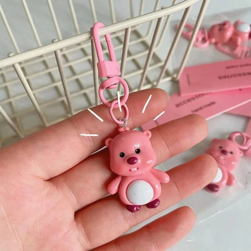 Nuevo Llavero de Muñeco Pororo Loopy de Alto Valor Estético, Colgante Kawaii para Mochila Escolar, Decoración Súper Linda y Creativa, Regalo de Cumpleaños