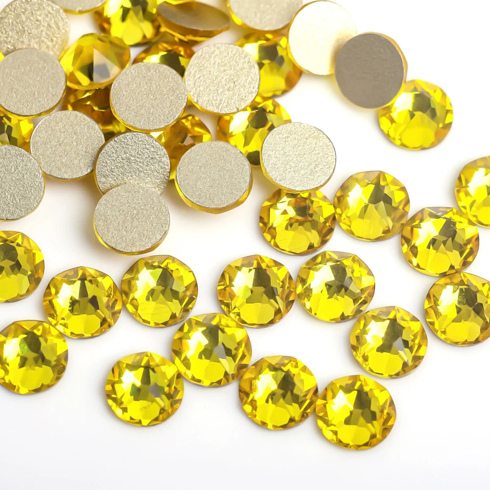 VC 2088-diamantes de imitación para decoración de uñas, 16 caras de corte, cristales brillantes, ss10-30 Strass 8Big + 8Small, sin fijación térmica