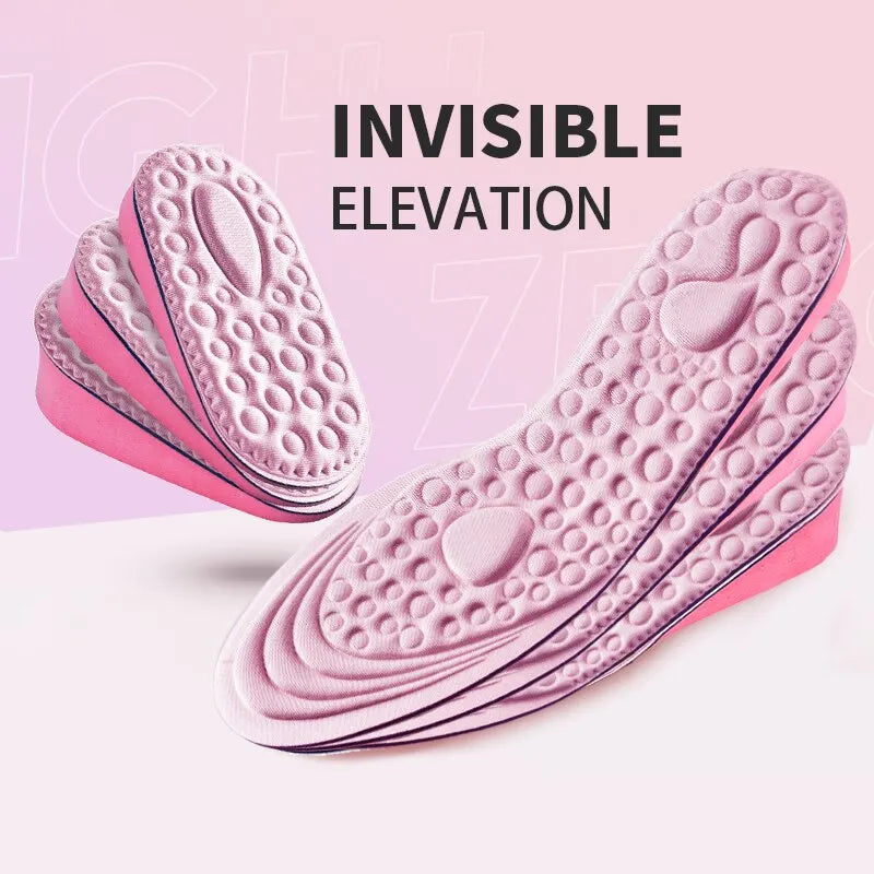 Plantillas de altura aumentada para zapatos de mujer, suela interior, inserto de zapato, elevación del talón, comodidad EVA, plantillas para el cuidado de los pies, 1 par