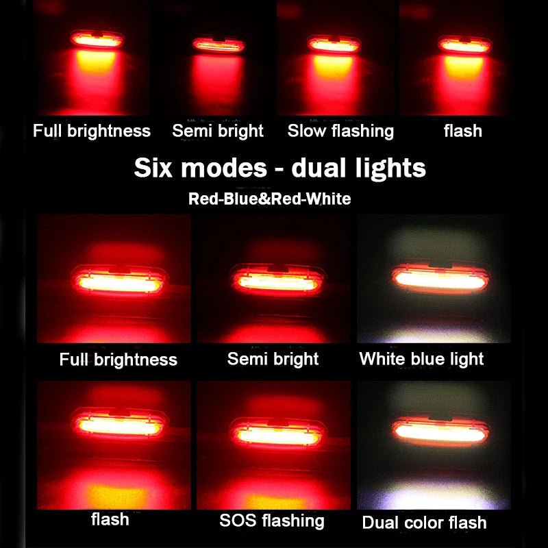 Lámpara trasera de bicicleta, luz LED impermeable para bicicleta, luces traseras de alto brillo, lámpara de advertencia de seguridad en ciclismo nocturno, linterna para bicicleta de montaña y carretera