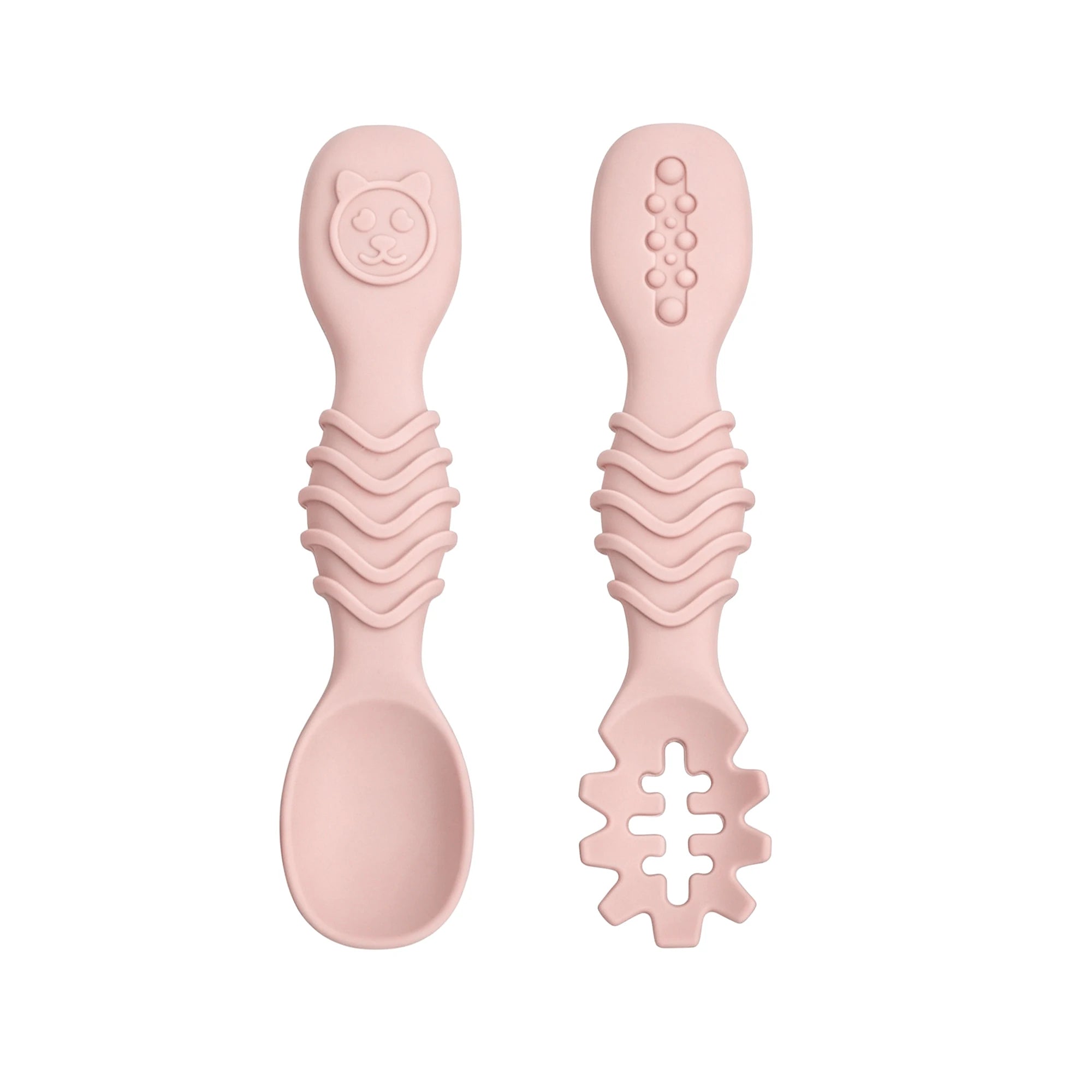 Juego de cucharas de silicona para bebé, 2 uds., diseño minimalista y elegante, accesorio para alimentar al bebé, lavable en lavavajillas, regalo ideal para bebé