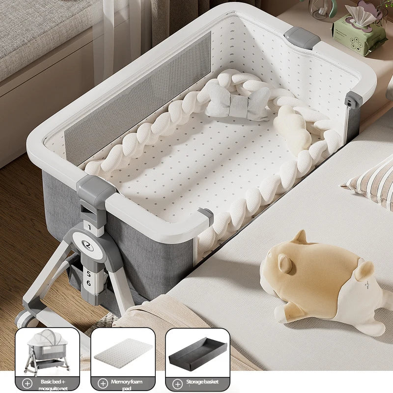 Cuna Multifuncional Segura para Bebés, Plegable, con Función de Balanceo, para Colocar Junto a la Cama, Portátil, para Recién Nacidos, para una Vida Familiar Más Sencilla