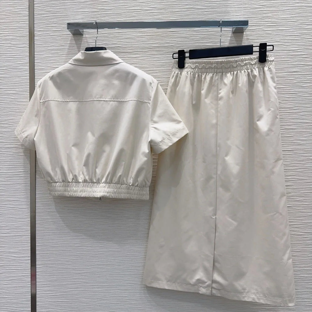Conjunto de Falda y Chaqueta de Manga Corta para Mujer, Alta Calidad, Nuevo 2026, Moderno y Adecuado para el Uso Diario xy2652113