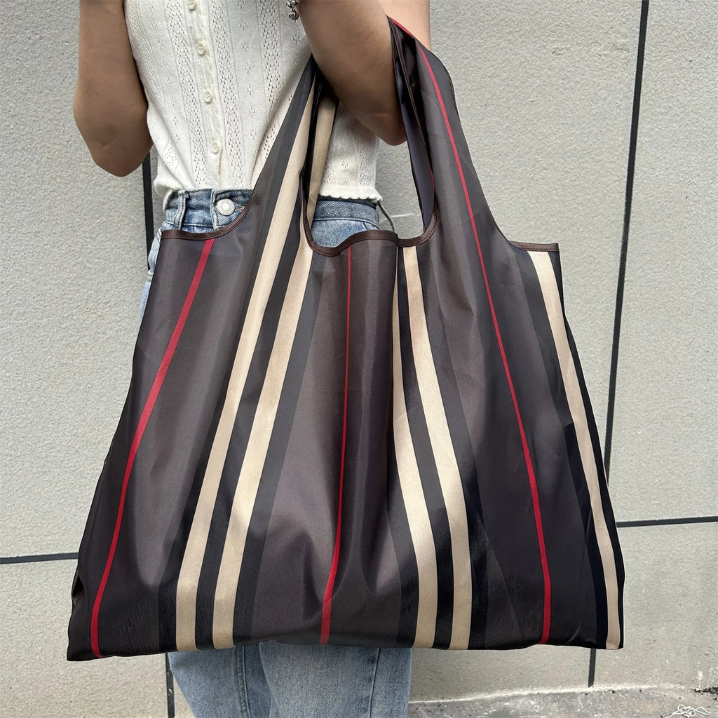Bolsa de compras plegable de gran capacidad, bolsa de tela Oxford ecológica, impermeable, para viaje, bolso de hombro, reutilizable