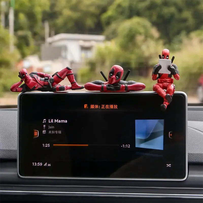 6 muñecos de acción nuevos de Deadpool y Wolverine, figura de Deadpool, modelo sentado, muñeco de los X-Men, colgante para coche, accesorios para coche, juguete para niños, regalo.
