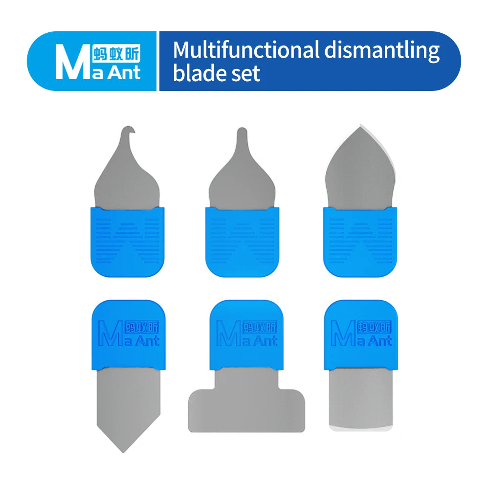 MaAnt MY-118 6 uds herramientas de palanca de Metal ultrafinas Kit profesional de reparación de teléfonos móviles para desmontaje de batería LCD