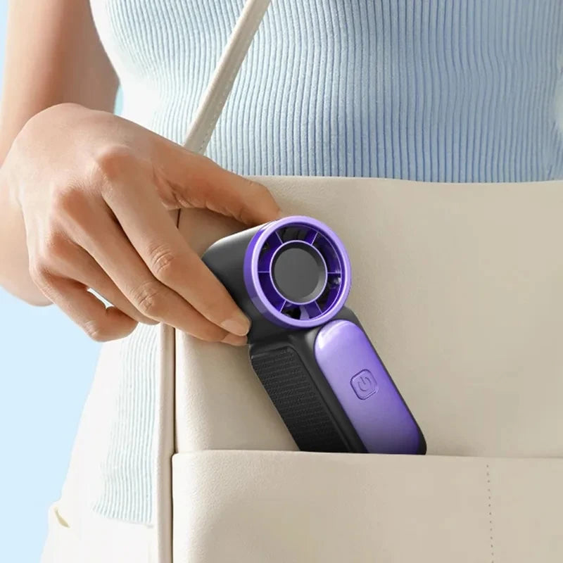 Mini Ventilador Portátil de Mano con Pantalla LED, Ventilador de Alta Velocidad, Ventilador de Escritorio, Refrigeración para Exteriores, Ventilador Recargable